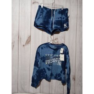 General Merchandise New York Yankees Pajama Set Ladies Extra Large Blue Tie-dye